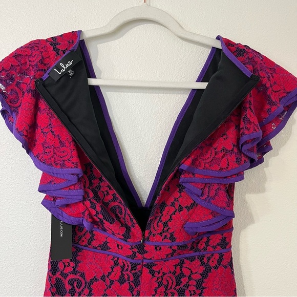 Lulus Over The Stars Lace Ruffle Mini Dress - Picture 6 of 7